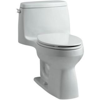 KOHLER Santa Rosa 1 Piece 1.6 GPF Single Flush Compact Elongated Toilet with AquaPiston Flush Technology in Ice Grey K 3811 95