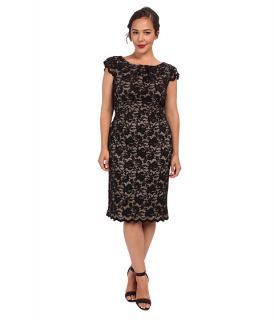 abs allen schwartz plus size cap sleeve lace dress w exposed zipper