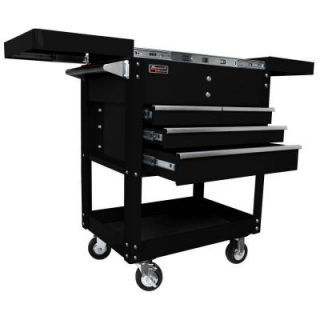 Homak Professional 35 in. 4 Drawer Slide Top Service Cart in Black BK06043500