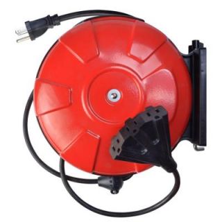 Woods 30 ft. 14/3 Cord Reel Power Station with 3 Grounded Outlets 48006
