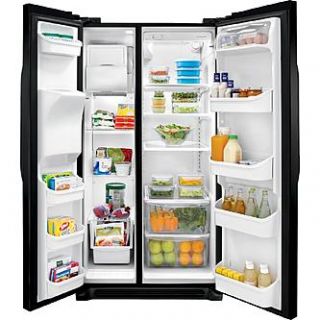 Frigidaire 22.6 cu. ft. Side by Side Refrigerator   Black   Appliances