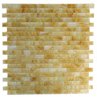 Amber 0.63 x 1.25 Glass Mosaic Tile in Brushed Gold