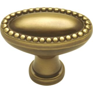 Hickory Hardware 1 3/8 in SherWood Antique Brass Savannah Oval Cabinet Knob