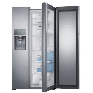 Samsung Food ShowCase 21.5 cu ft Counter Depth Side by Side Refrigerator with Single Ice Maker (Stainless Steel)