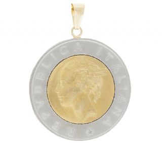 VicenzaGold Centennial 500 Lire Coin Pendant 14K Gold   J293053 —