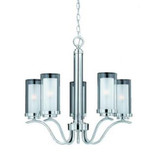 Illumine 5 Light Chandelier Chrome Finish Clear and Frosted Glass CLI TR38523