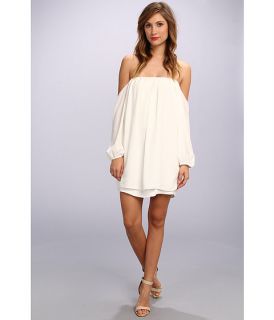 Tbags Los Angeles Chiffon Off Shoulder Sleeve Mini Dress Off White