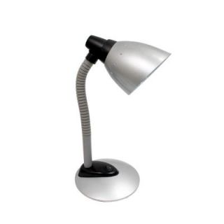 Simple Designs 16.34 in. Silver High Power LED Desk Lamp with Flexible Hose Neck LD1008 SLV