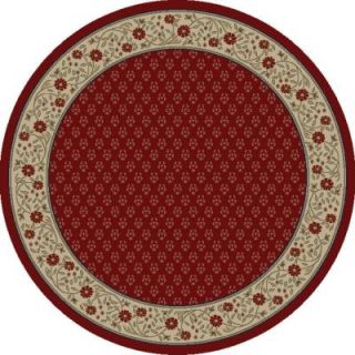 Concord Global Trading Jewel Harmony Red 5 ft. 3 in. Round Area Rug 40200