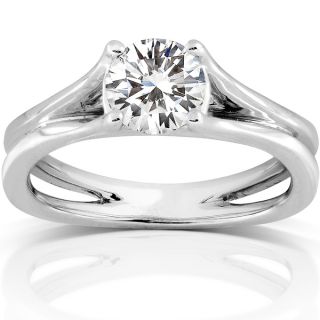 Annello 14k White Gold 1ct DEW Moissanite Solitaire Engagement Ring