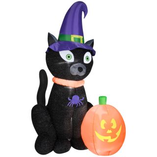 Gemmy 6.98 ft Lighted Black Cat Halloween Inflatable