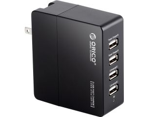 ORICO DCX 4U 34W 6.8A 4 Port Portable Travel Wall USB Charger with Foldable Plug for iPhone 6s / 6 / 6 plus, iPad Air 2 / mini 3, Samsung Galaxy S6 Edge / Note 5, HTC M9, Nexus and More   Black