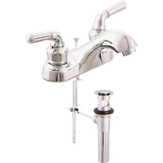 EZ FLO Prestige Collection 4 in. Centerset 2 Handle Washerless Bathroom Faucet in Chrome with Brass Pop Up 10287LF