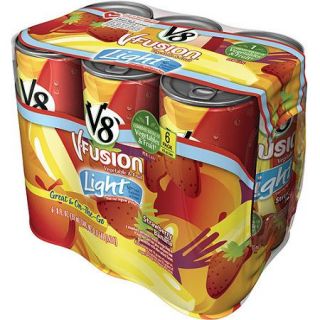 V8? V Fusion? Light Strawberry Banana Vegetable & Fruit Juice 6 8 fl. oz. Cans