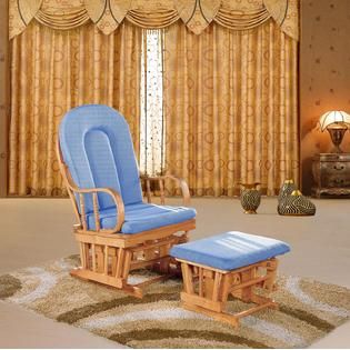Dream on Me Colonial Glider with Matching Ottoman with natural Glider