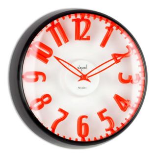 Opal Dome Glass Black Powder Coated Case Red Figure Clock   16418459
