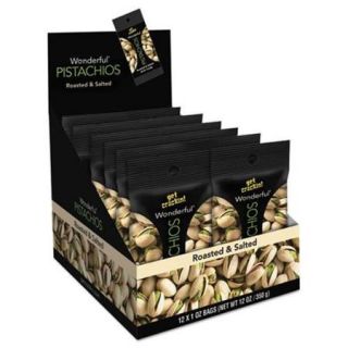 Paramount Farms Inc. 072142A25X Wonderful Pistachios Roasted & Salted 1 oz Pack 12/Box