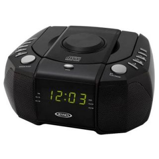 JENSEN AM/FM Stereo Dual Alarm Clock Radio with Top Loading CD Player, Digital Tuner and Aux Input JCR 310