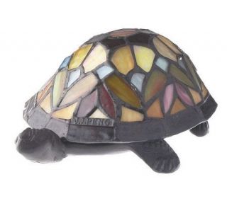 J.J. Peng Stained Glass Turtle Decorative Accent Lamp   H11429 —