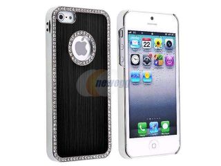 Insten 3 packs Bling Luxury Snap on Hard Case Covers   Black / Silver / Blue compatible with Apple iPhone 5