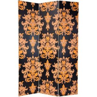 Oriental Furniture 70.88'' x 47'' Double Sided Damask 3 Panel Room Divider