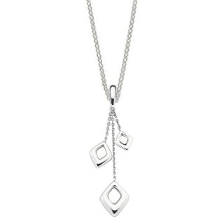 She Sterling Silver Double Heart Drop Pendant from Chain Necklace