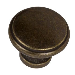 GlideRite 1.125 inch Antique Brass Round Ring Cabinet Knobs (Case of