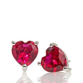 Absolute™ 1.92ct Created Ruby "Eternal Love"Heart Stud Earrings   7302179