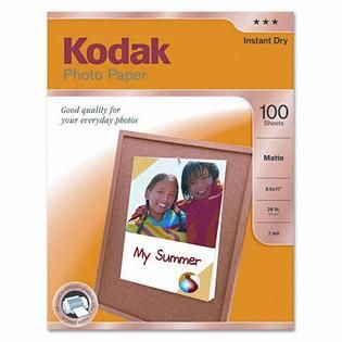 Kodak  Matte Photo Paper, 8 1/2 x 11, 100 Sheets per Pack