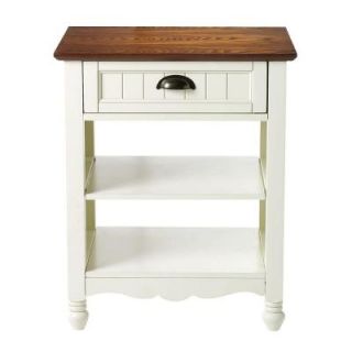 Home Decorators Collection 21 in. W Southport Ivory and Oak End Table 0804800210