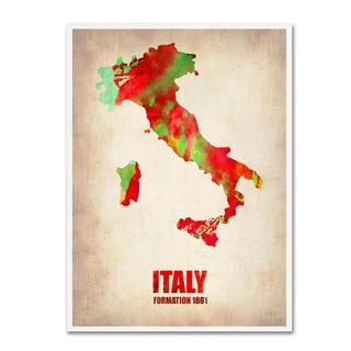 Naxart Italy Watercolor Map Canvas Art