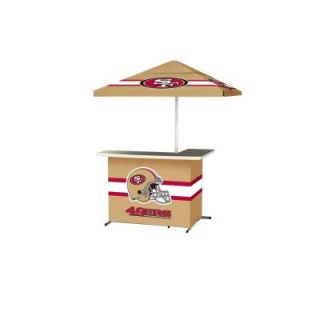 Best of Times San Francisco 49ers All Weather L Shaped Patio Bar with 6 ft. Umbrella 2001W1217