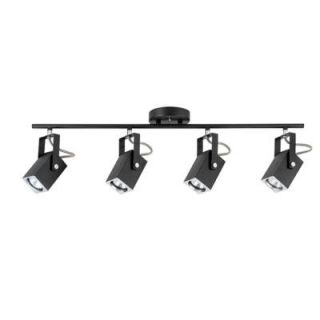 Globe Electric Quadra Collection 4 Lamp Black and Chrome Track Lighting Fixture 58311