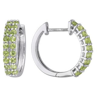 Allura 1.08 CT. T.W. Round Peridot Hoop Prong Set Earrings in Sterling