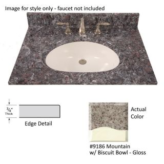 US Marble Standards Mountain Cultured Marble Integral Single Sink Bathroom Vanity Top (Common 43 in x 22 in; Actual 43 in x 22 in)