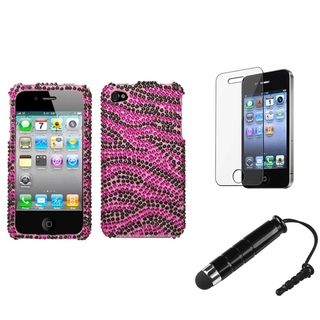 BasAcc Zebra Skin Case/ Stylus/ LCD Protector for Apple iPhone 4/ 4S