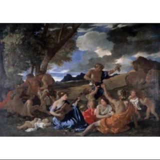 The Andrians, Known as the Great Bacchanal with Woman Playing a Lute , Nicolas Poussin (1594 1665/French) , Musee du Louvre, Paris Poster Print (18 x 24)