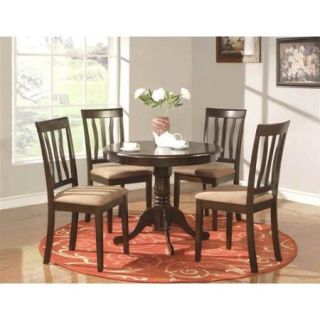 Antique 36 in. Round Table Set in Cappuccino Finish