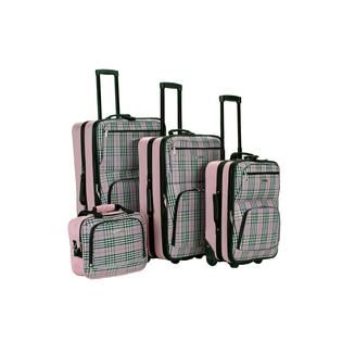 Rockland Fox Luggage Pink Plaid 4 Pc Luggage Set   Home   Luggage
