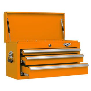 Viper Tool Storage 26 inch 3 Drawer 18G Steel Top Chest, Orange