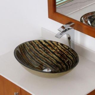 Elite 7016 Modern Oval Design Tempered Glass Bathroom Vessel Sink
