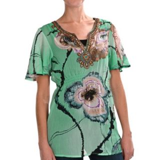 Sienna Rose Embellished Empire Tunic Shirt (For Women) 4255V 95