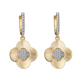 COLLETTE Z Cubic Zirconia (.925) Sterling Silver Gold Plated Hammered