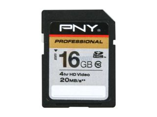 PNY Professional Series 16GB Secure Digital High Capacity (SDHC) Flash Card Model P SDH16G10 GE