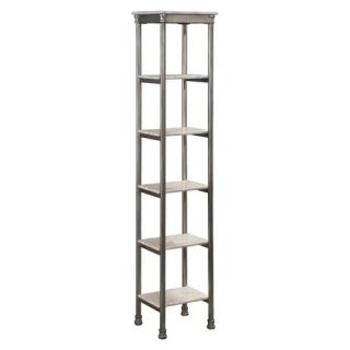 Home Styles Orleans Six Tier Narrow Shelving Unit   Marble Laminate