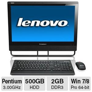 Lenovo ThinkCentre M73z All In One PC   Intel Pentium G3220 3.00GHz, 2GB DDR3 Memory, 500GB HDD, DVDRW, 20 Display, Windows 7/8 Pro 64 bit   10BC000GUS