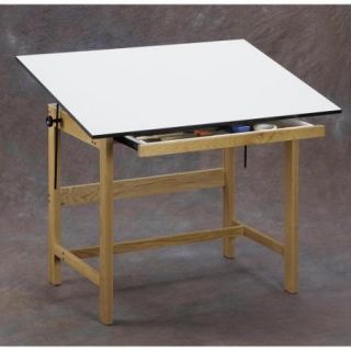 Alvin Titan Solid Oak Drafting Table