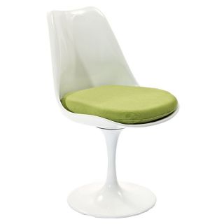 Modway Lippa Gloss White Side Chair with Blue Cushion