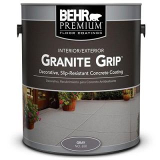 BEHR 1 gal. #65001 Gray Granite Grip Interior/Exterior Concrete Paint 65001