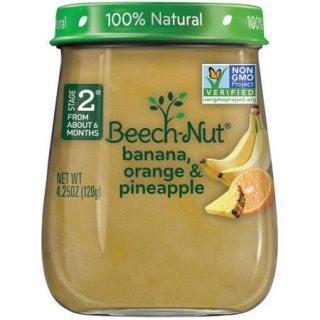 Beech Nut Naturals Stage 2 Banana, Orange & Pineapple Baby Food, 4.25 oz, (Pack of 10)